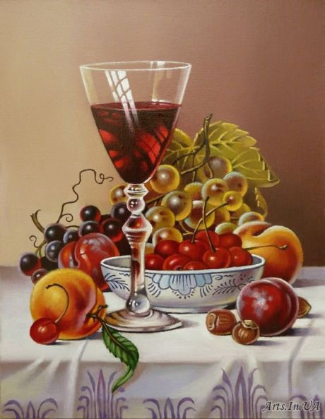 Серия "Натюрморт" - натюрморт, ягоды. виноград - оригинал