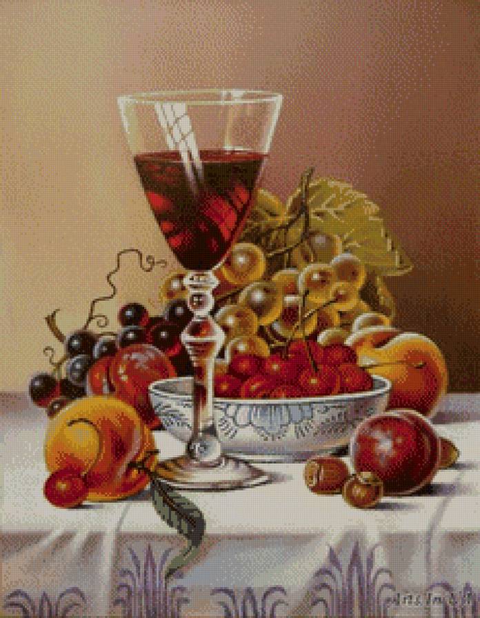 Серия "Натюрморт" - натюрморт, ягоды. виноград - предпросмотр