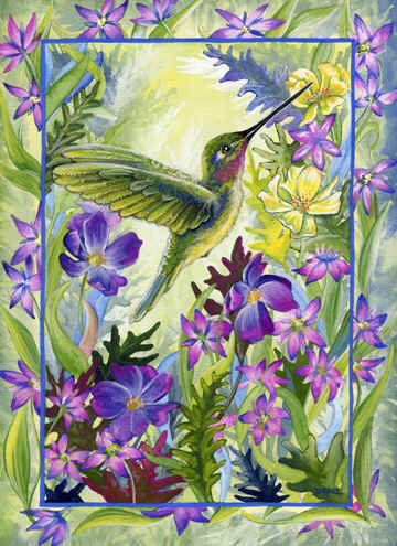 В цветах - птицы. цветы - оригинал