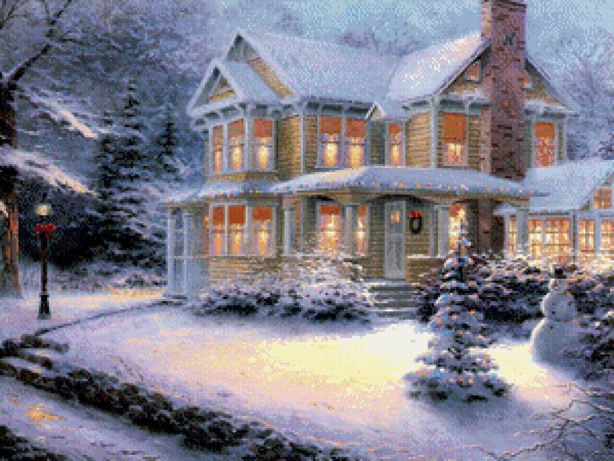 зимний домик 1 - дом, снег, домик, зима, рождество, сугроб - предпросмотр