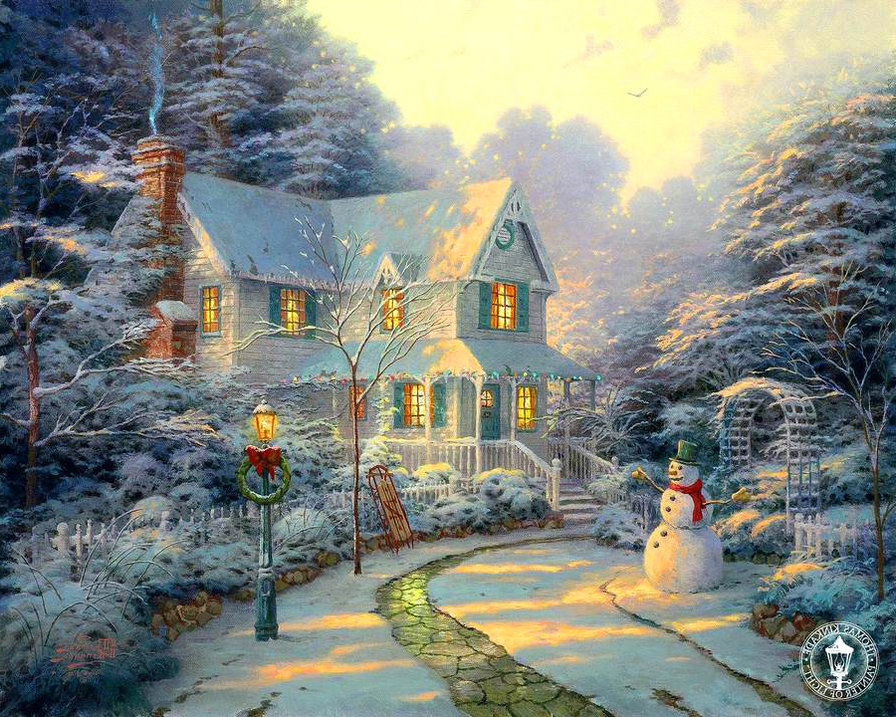 зимний домик 3 - снег, сугроб, дом, зима, домик, рождество - оригинал