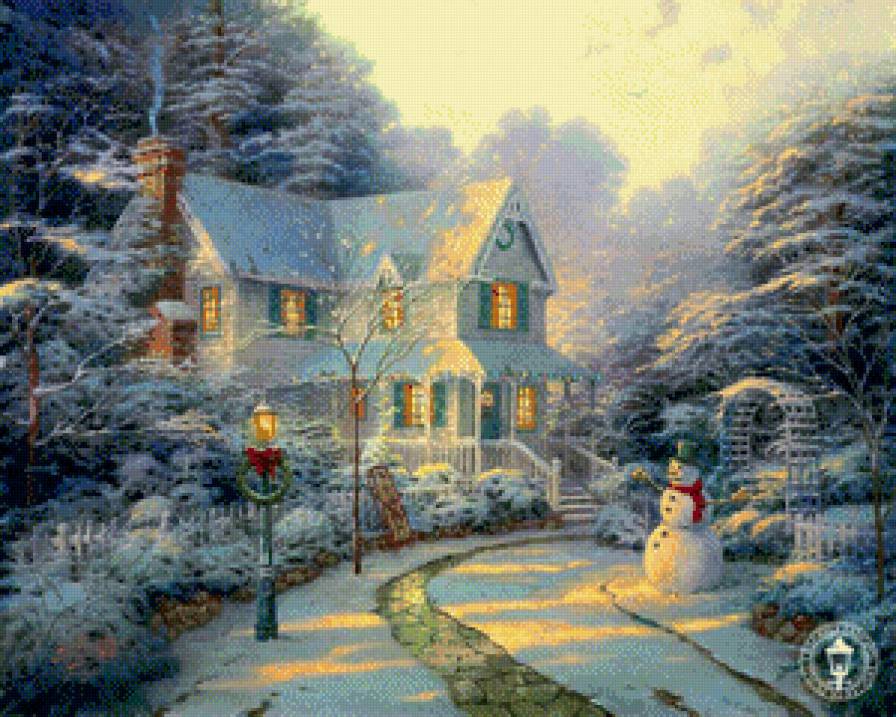 зимний домик 3 - сугроб, снег, зима, дом, рождество, домик - предпросмотр