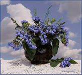 ГОЛУБОЕ НА ГОЛУБОМ - пейзаж, ваза, цветы - оригинал