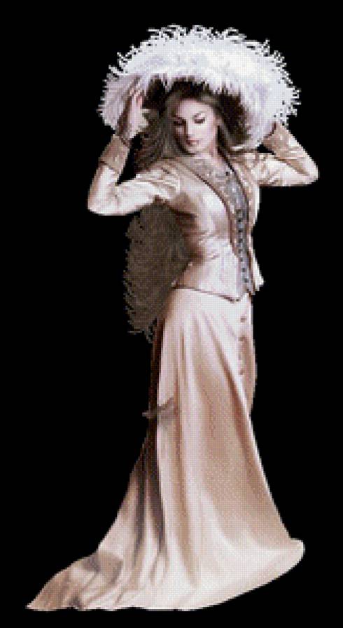 Дама в шляпке - дама, красавица, девушка - предпросмотр