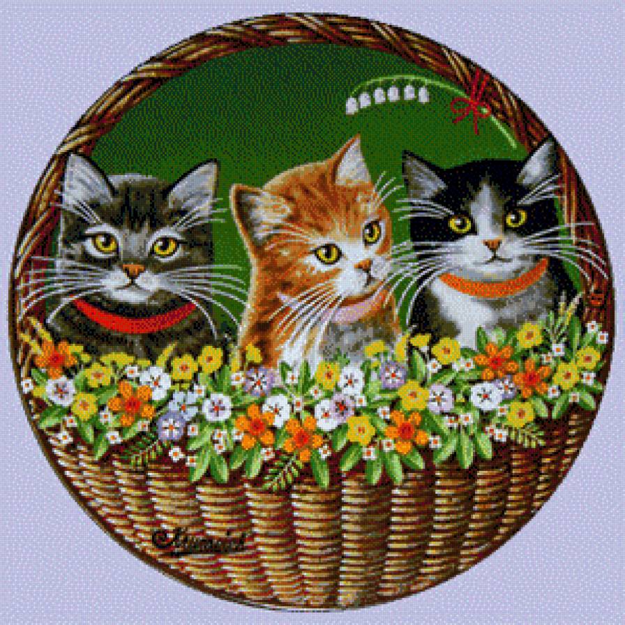 а мы в корзиночке сидим - котики - предпросмотр