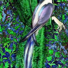 Схема вышивки «пано девушка с птицей»