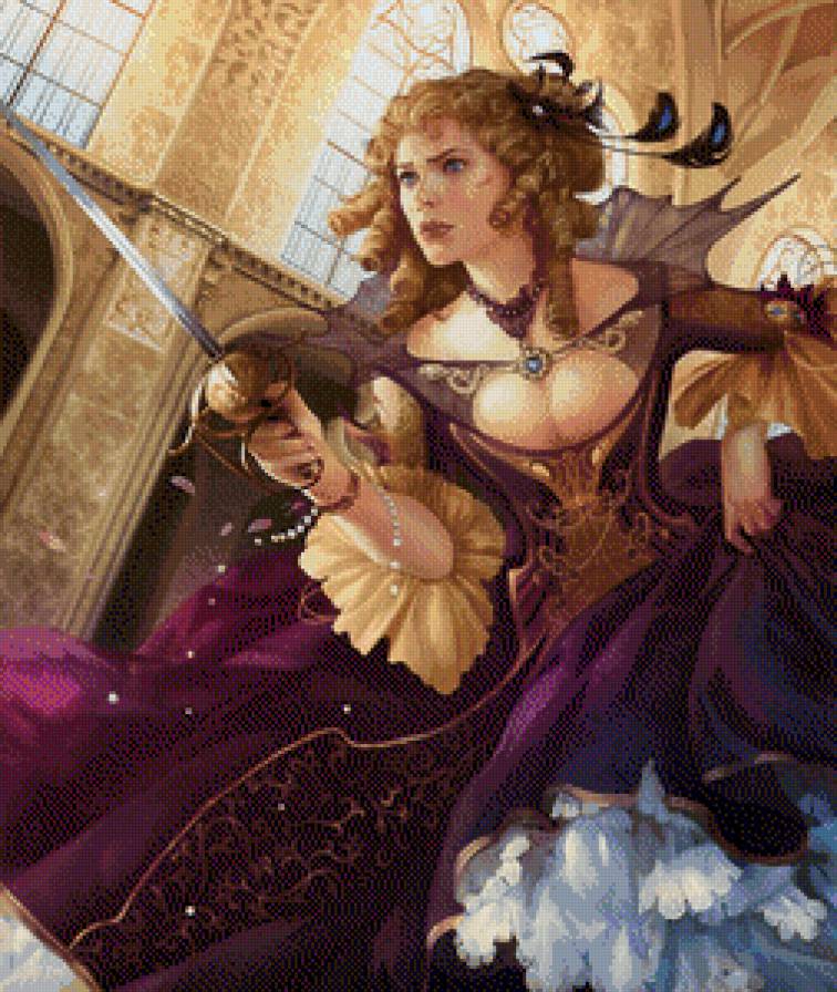 №561169 - оружие, девушка, платье - предпросмотр