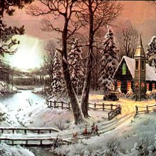 Схема вышивки «зимний вечер»