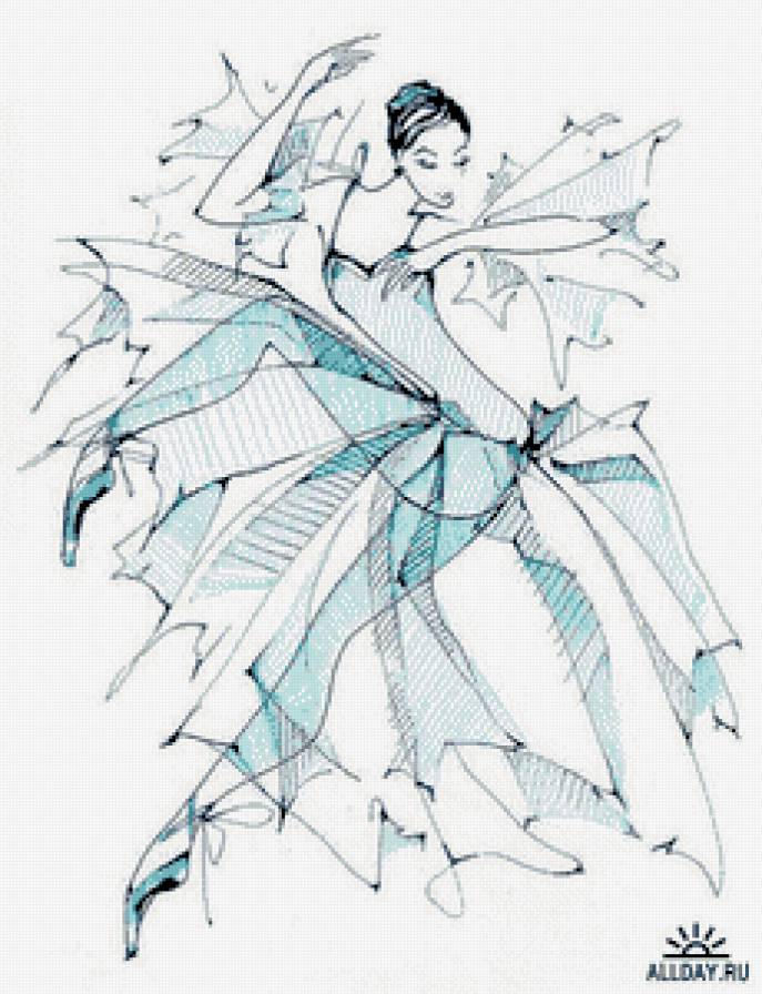 Балерина - девушка, контурная, красавица - предпросмотр