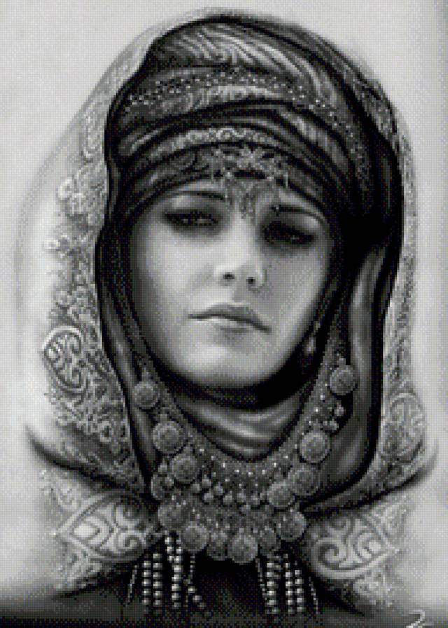 Девушка Востока - монохром, восток, девушка, красавица - предпросмотр