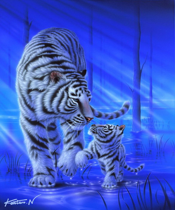 Вместе с мамой - кошки, тигры, животные - оригинал