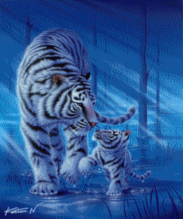 Вместе с мамой - кошки, животные, тигры - предпросмотр