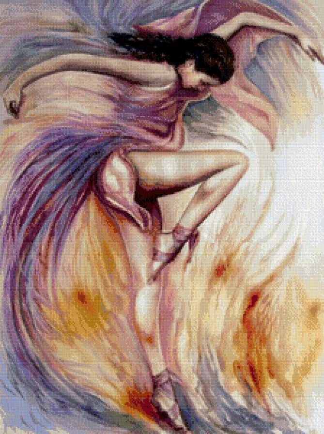 Балерина - девушка, балет, абстракция - предпросмотр