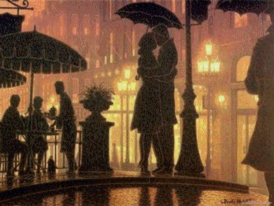 Под зонтом - романтика, дождь, двое, любовь - предпросмотр