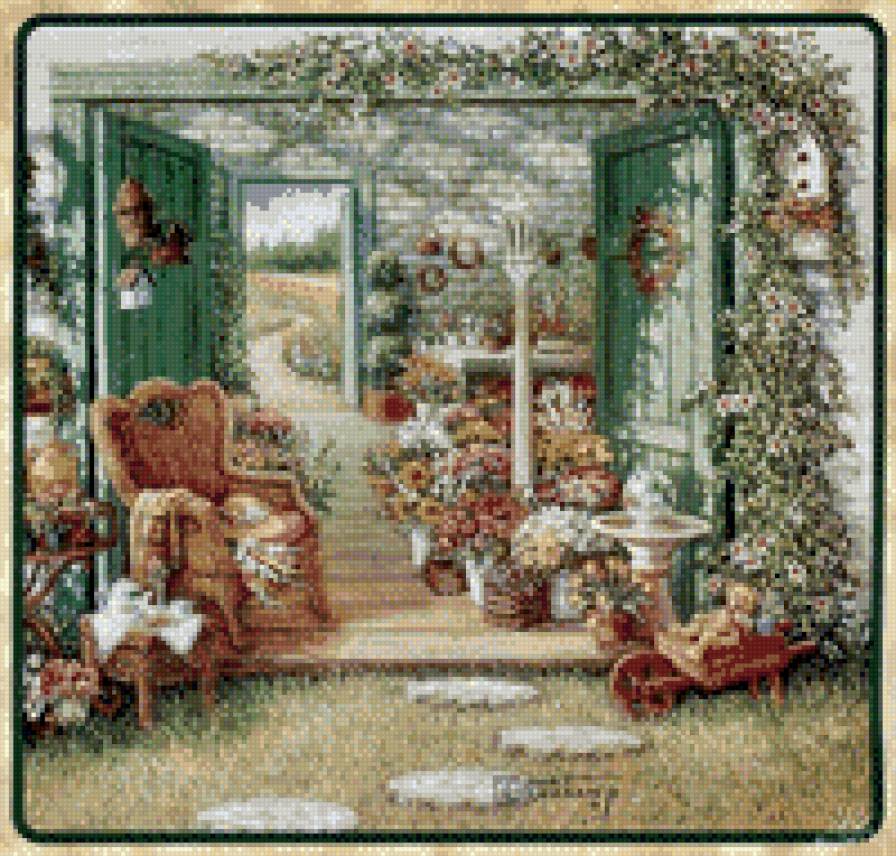 во дворе - природа, во дворе, дом - предпросмотр