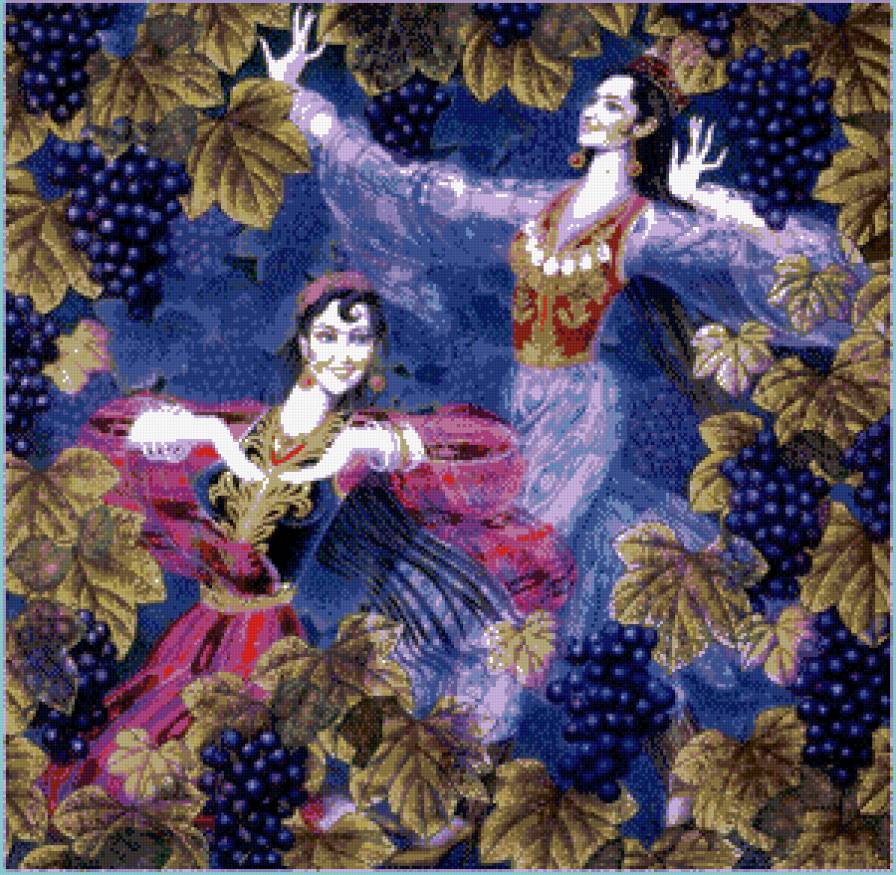 виноградинки - фрукты, природа, подушка, девушки - предпросмотр