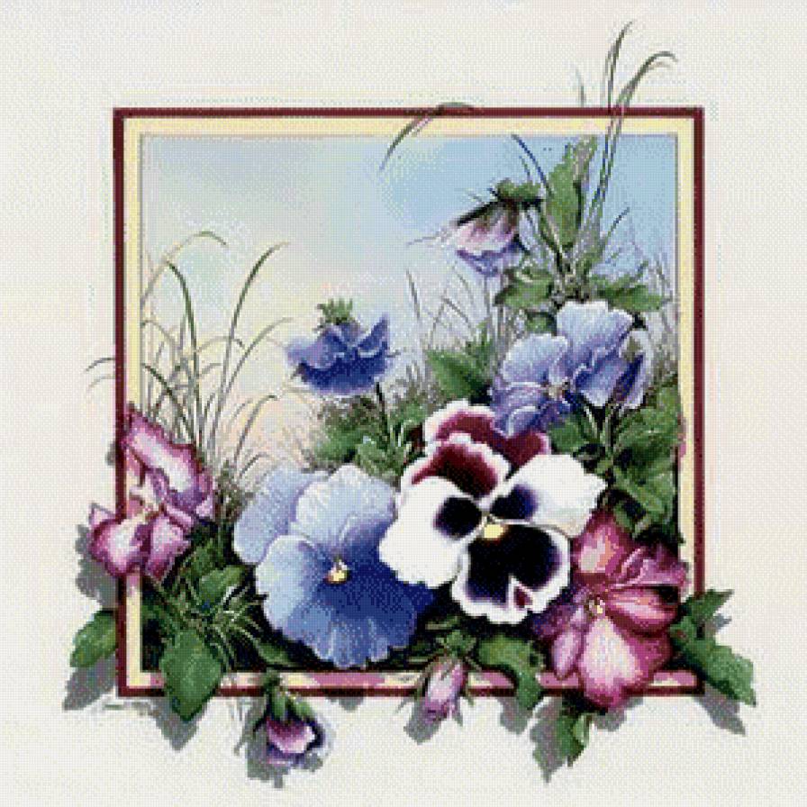 пано цветочное - природа, подушка, цветы, пано - предпросмотр