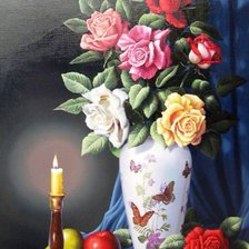 Оригинал схемы вышивки «пано с розами» (№562947)