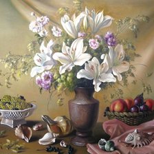 Схема вышивки «натюрморт с цветами»