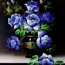 Оригинал схемы вышивки «голубые розы» (№562973)