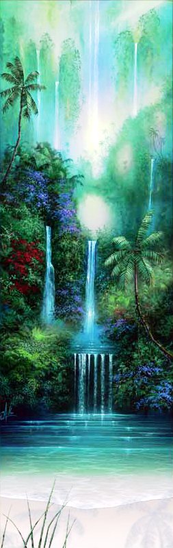 пано тропики - ручей, пейзаж, лес, пано - оригинал