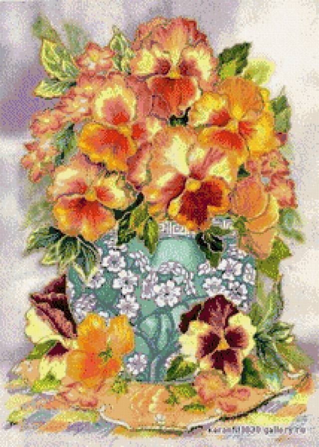 анютыны глазки - букет - предпросмотр