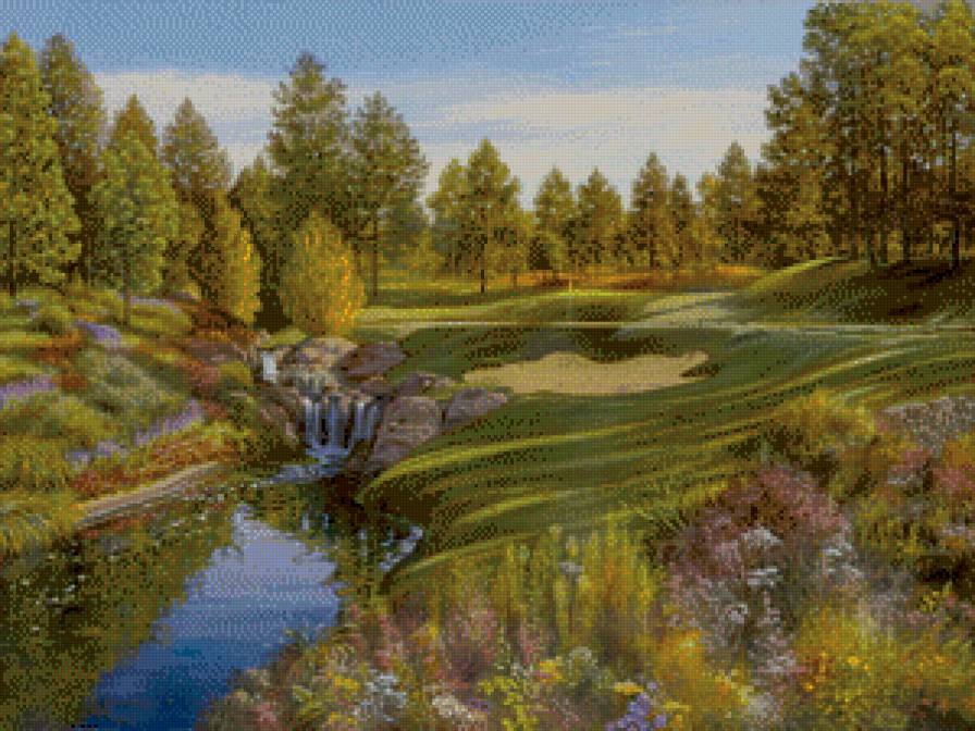 картина - , речка, пейзаж, природа - предпросмотр