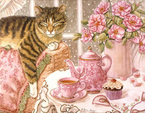 приглашение на чай - котики - оригинал