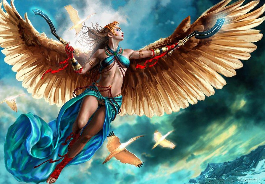flight_of_the_ibis - полет, птица, девушка, крылья, фэнтези - оригинал