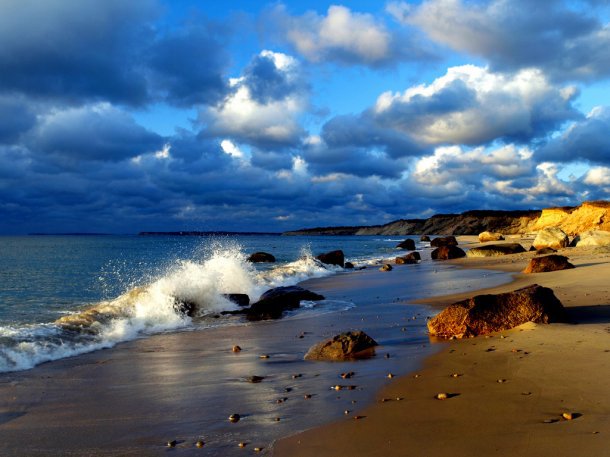 красивое побережье и небо - природа, берег, небо - оригинал