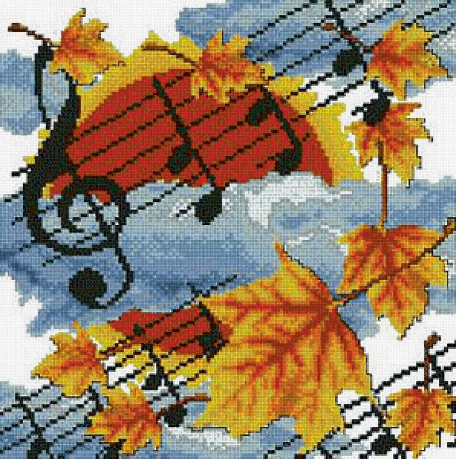 подушка осень - подушка, осень, листья - предпросмотр