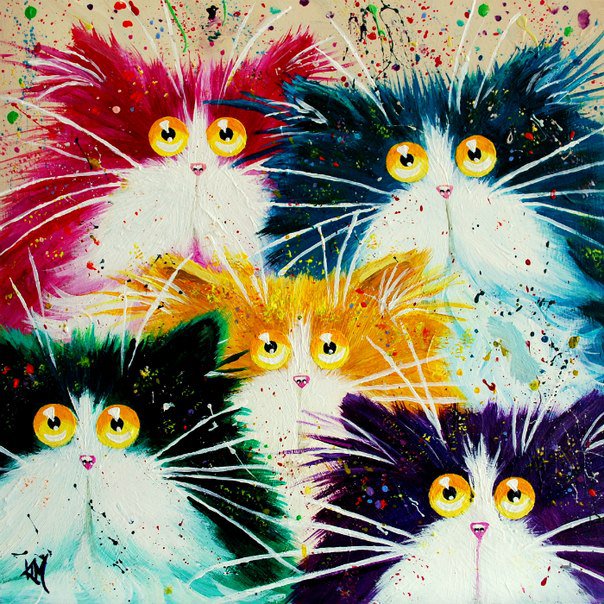 Серия "Забавные кошки" - кошки, животные - оригинал