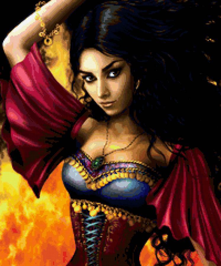 девушка3 - красота, женщина, огонь - оригинал