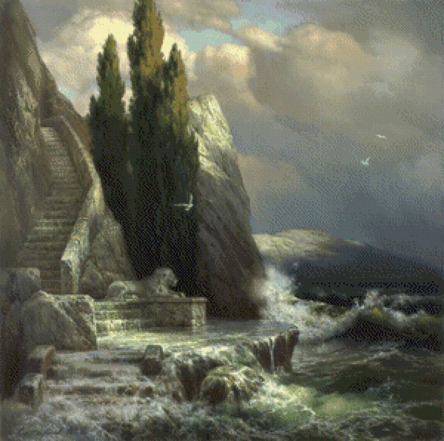 михаил сатаров 24 шторм - море, причал, картина, пейзаж, шторм, михаил сатаров - предпросмотр