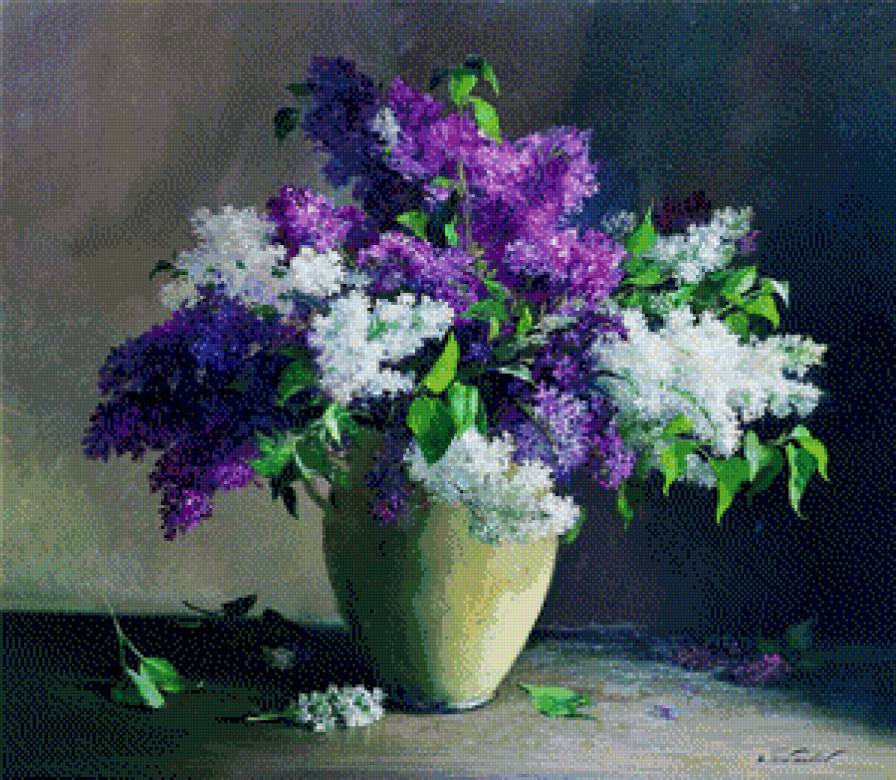 букет сирени - цветы, картины, натюрморт, картина - предпросмотр