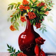 Схема вышивки «Алая кошка»