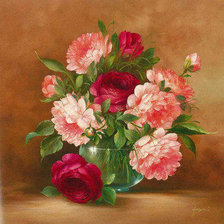 Схема вышивки «пионы»