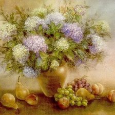 Схема вышивки «натюрморт с гортензией»