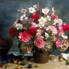 Схема вышивки «букет с георгинами»