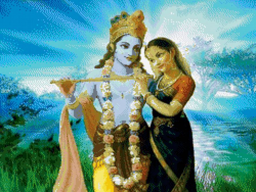 Кришна и Радха - радха, бог, вайшнавизм, кришна - предпросмотр