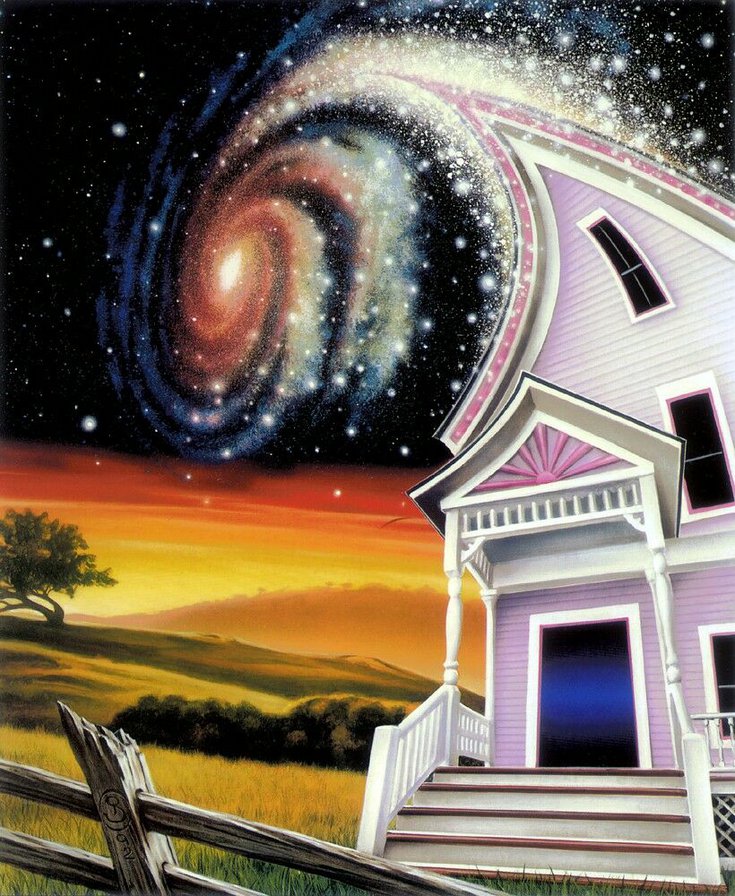 Пейзаж.Сюрреализм - фэнтези, домик, пейзаж - оригинал