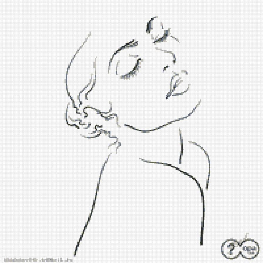 Девушка - монохром, девушка, красавица, контурная - предпросмотр