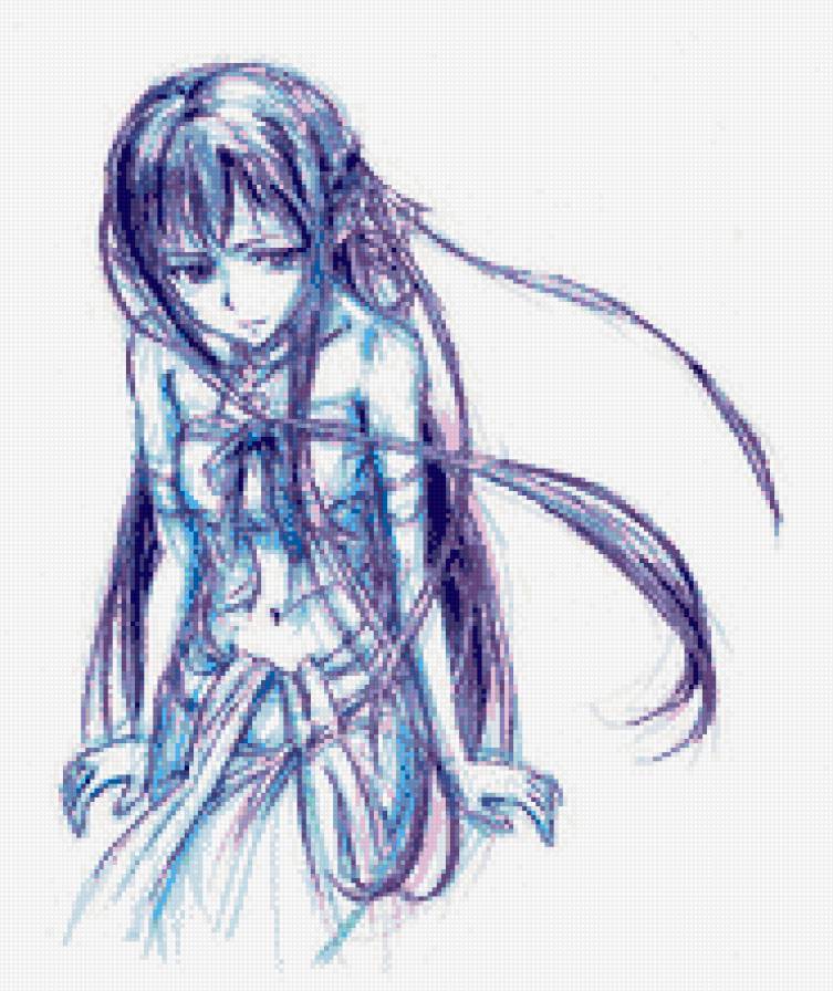 Асуна - мастера меча, силует, девушка, аниме - предпросмотр