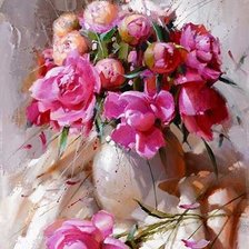 Схема вышивки «Пионы»