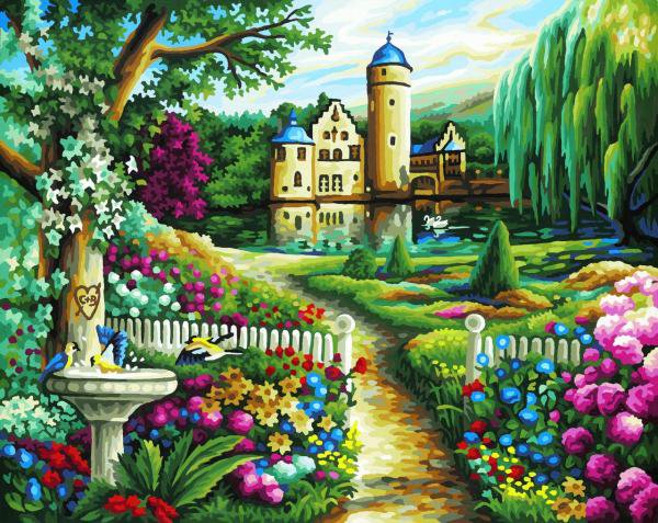 Летний замок - замок, пейзаж, лето - оригинал