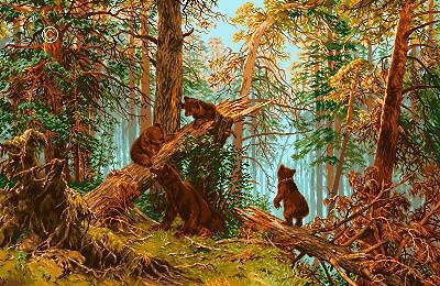 бурые мишки - мишки, картина - оригинал