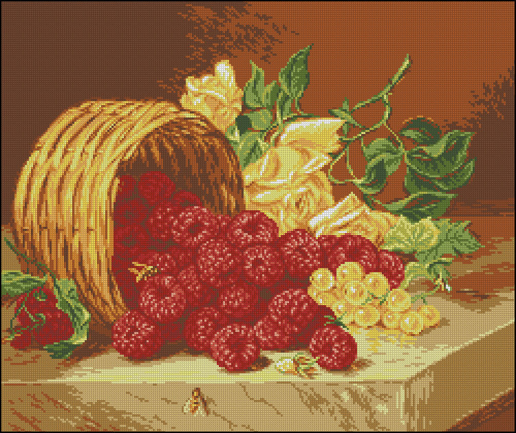 натюрморт с малиной - малина, вкусно - оригинал