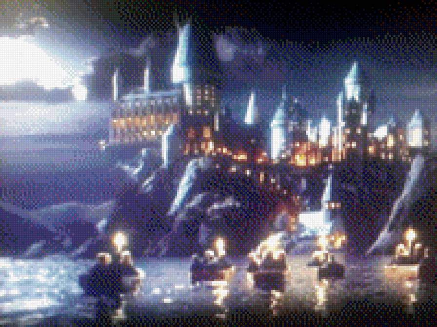 Хогвартс в нвчале года - хогвартс, гарии поттер, вечер - предпросмотр