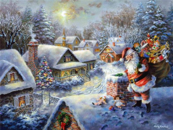 ники боэм 14 санта клаус - рождество, дом, ники боэм, праздник, санта клаус, зима - оригинал