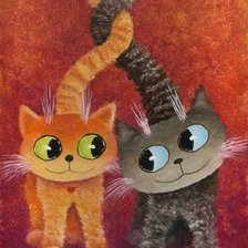 Схема вышивки «коты»